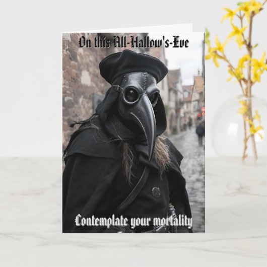 De Pest Doctor Halloween Kaart (Gele Bloem)