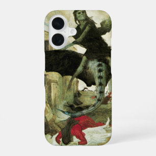 De Pest van Arnold Böcklin, Vintage Symbolisme iPhone 16 Hoesje