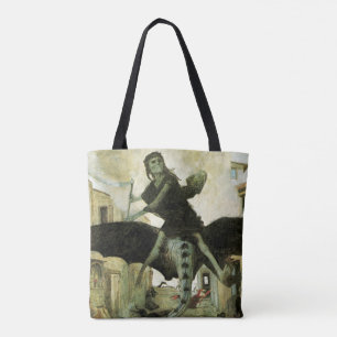 De Pest van Arnold Böcklin, Vintage Symbolisme Tote Bag