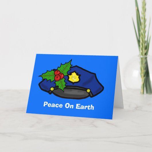 De Pet-kerstkaart van de politieman om zich aan te Kaart (Voorkant)
