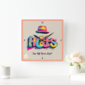 "De Pet plek" Vierkante Klok (Huis)