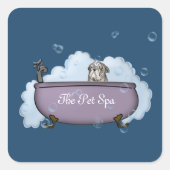 De pet-spa vierkante sticker (Voorkant)