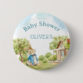De Peter de Konijnenjongen Blauw Baby shower Ronde Button 5,7 Cm