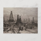 De petroleumolie wells in Baku op de Caspian Briefkaart