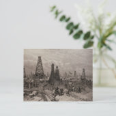 De petroleumolie wells in Baku op de Caspian Briefkaart (Staand voorkant)