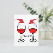 DE PETTEN VAN DE KERSTMAN VAN DE RODE WIJN JUICHT FEESTDAGENKAART (Staand voorkant)