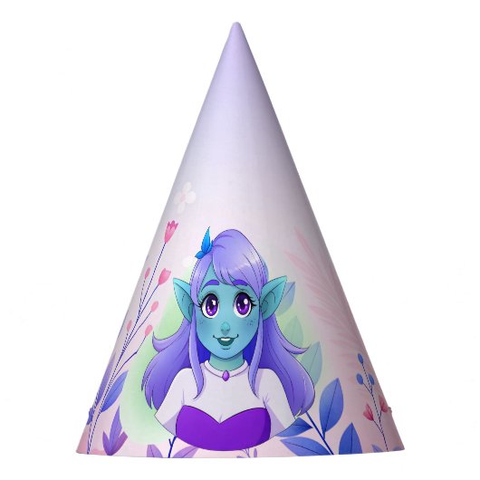 De petten van kinderen met een elf zijn roze feesthoedjes (Voorkant)