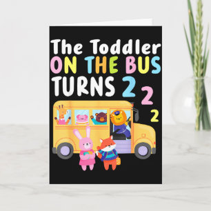 De Peuter In De Bus Wordt Twee Jaar Cute Dier Kaart