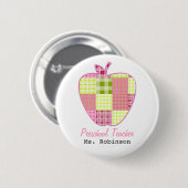 De PeuterLeraar van Apple van de plaid Ronde Button 5,7 Cm (Voorkant /achterkant)