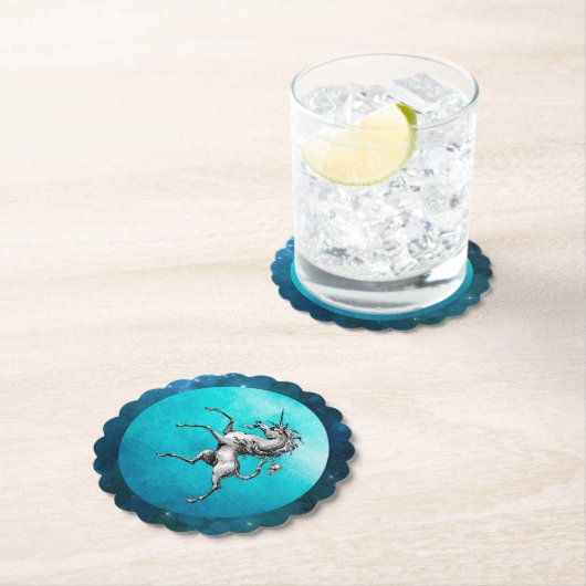 De Pewter Unicorn Kartonnen Onderzetters (Insitu)