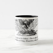 De Phoenix die uit zijn as voortkomt Tweekleurige Koffiemok (Center)