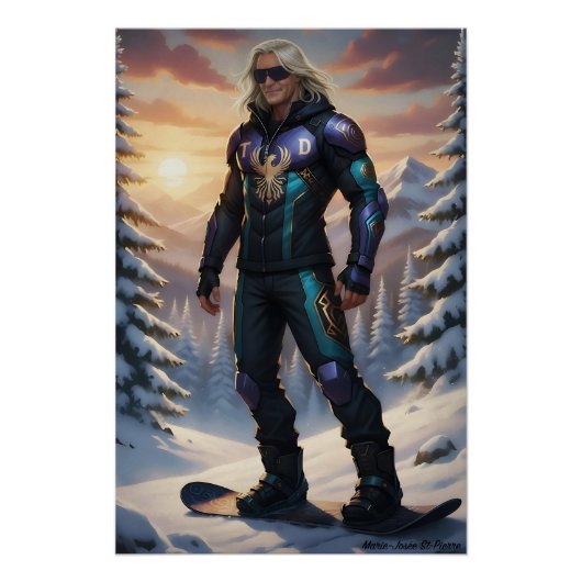 De Phoenix Superheld: Winter Editie Perfect Poster (Voorkant)