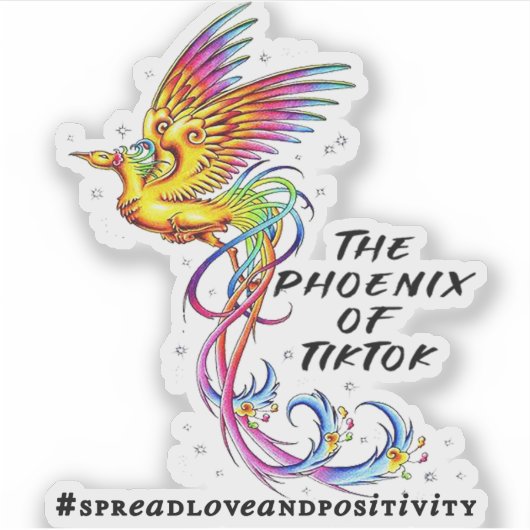 De Phoenix van Tik Tok Vinyl Decal Sticker (Voorkant)