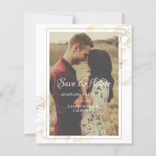 De PHOTO VAN de begroting bewaart de DATUM uitnodi (Voorkant)