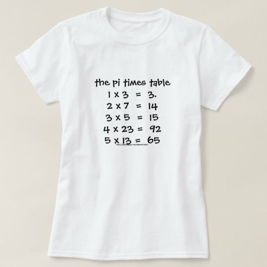 de pi times - tabel t-shirt (Design voorkant)