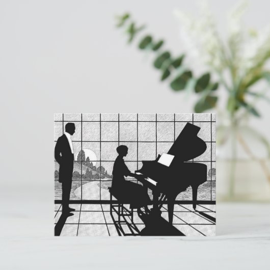 De pianist briefkaart (Staand voorkant)