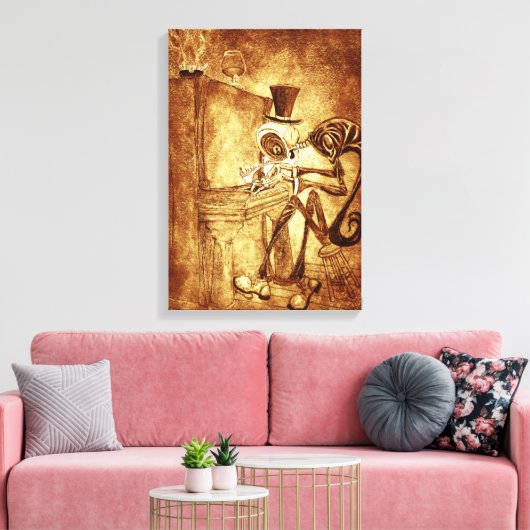 De pianist canvas afdruk (Insitu (Woonkamer))