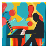 De pianist - Origineel olieverfschilderij Foto Afdruk (Voorkant)