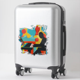 De Pianist - Originele Olie Schildering Sticker