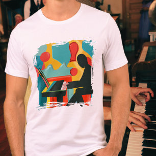 De Pianist - Originele Olie Schildering Tri-Blend Shirt