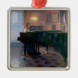 De Pianiste (Pianist) (Vrouwelijke Muzikant) Metalen Ornament