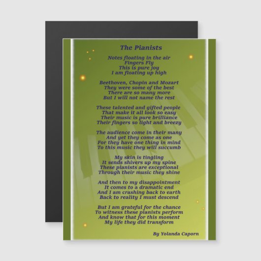 De pianisten Magnetische Kaart (Voorkant / Achterkant)