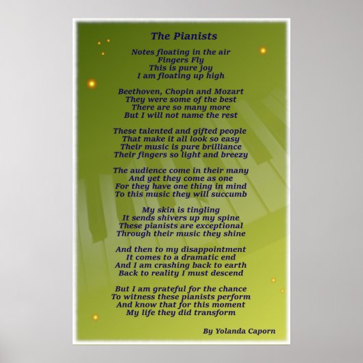 De Pianisten Poster (Voorkant)