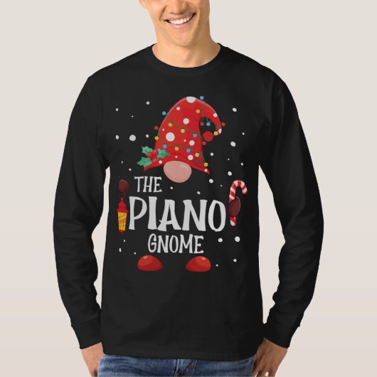 De Piano Gnome Matching Family Kerstmis Pa T-shirt (Voorkant)