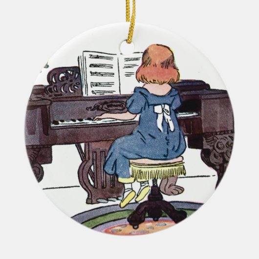 De piano praktiseren keramisch ornament (Voorkant)