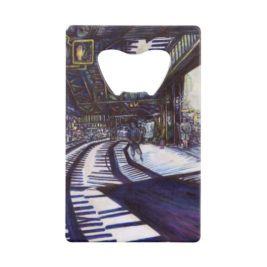 De piano stofzuigen creditkaart flessenopener (Voorkant)