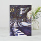 De piano stofzuigen feestdagenkaart (Staand voorkant)