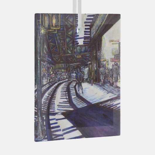 De piano stofzuigen glas ornament (Voorkant Rechts)