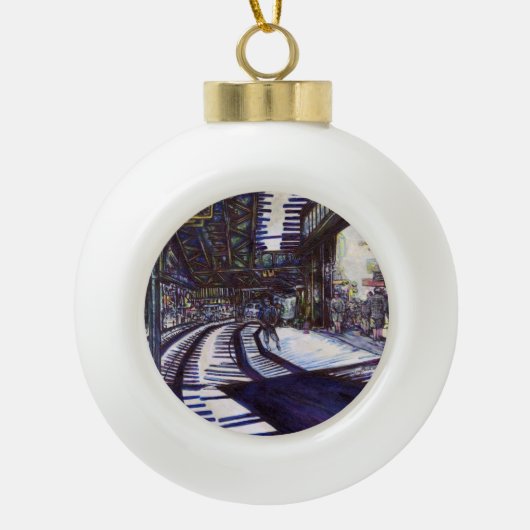 De piano stofzuigen keramische bal ornament (Voorkant)