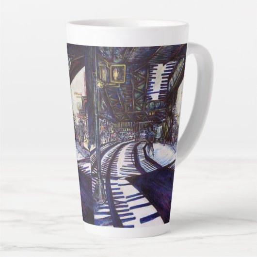 De piano stofzuigen latte mok (Rechterhoek)