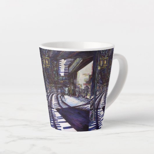 De piano stofzuigen latte mok (Rechterhoek)