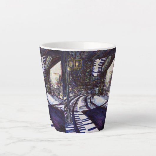 De piano stofzuigen latte mok (Voorkant)