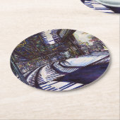 De piano stofzuigen ronde kartonnen onderzetter (Gebogen)