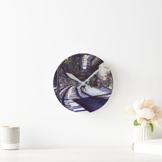 De piano stofzuigen ronde klok (Huis)