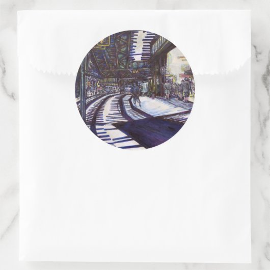 De piano stofzuigen ronde sticker (Tas)