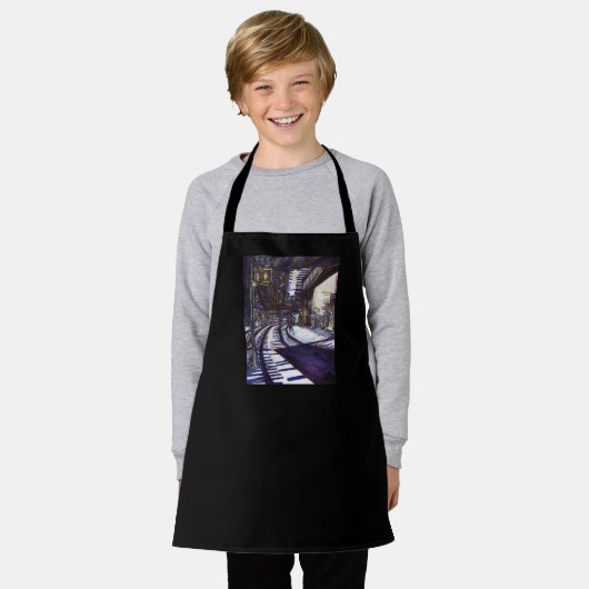 De piano stofzuigen schort (Gedragen)