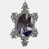 De piano stofzuigen tin sneeuwvlok ornament (Links)