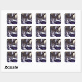 De piano stofzuigen vierkante sticker (Vel)
