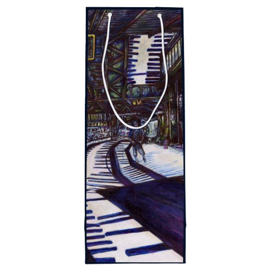 De piano stofzuigen wijn cadeautas (Achterkant)