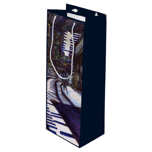 De piano stofzuigen wijn cadeautas (Voorkant Gekanteld)