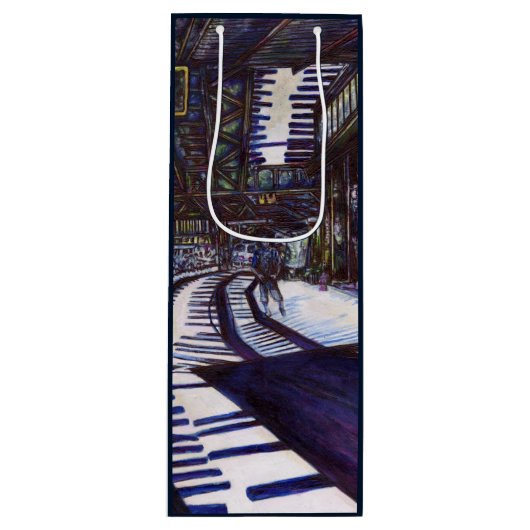 De piano stofzuigen wijn cadeautas (Voorkant)