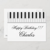 De Piano van de muziek sluit Zwart Wit Briefkaart (Voorkant / Achterkant)