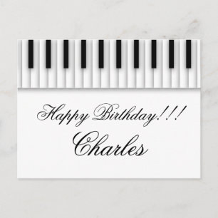 De Piano van de muziek sluit Zwart Wit Briefkaart