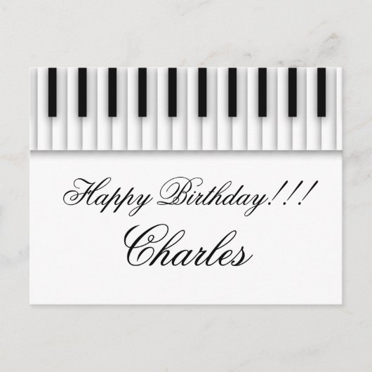 De Piano van de muziek sluit Zwart Wit Briefkaart (Voorkant)