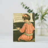 De pianoles briefkaart (Staand voorkant)