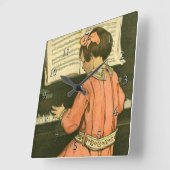 De pianoles vierkante klok (Hoek)